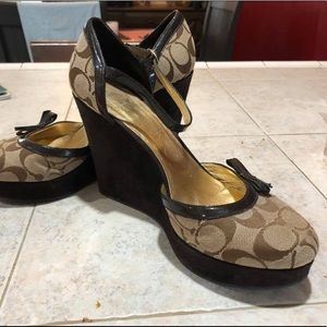 Authentic Coach signature wedges